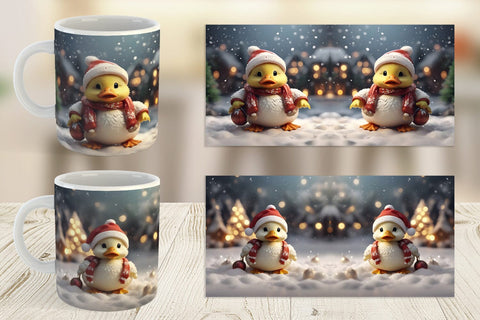 Mug Wrap Duck Christmas Sublimation artnoy 