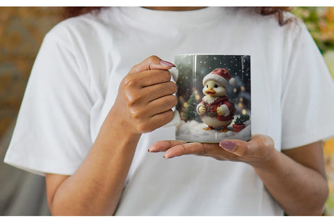 Mug Wrap Duck Christmas Sublimation artnoy 