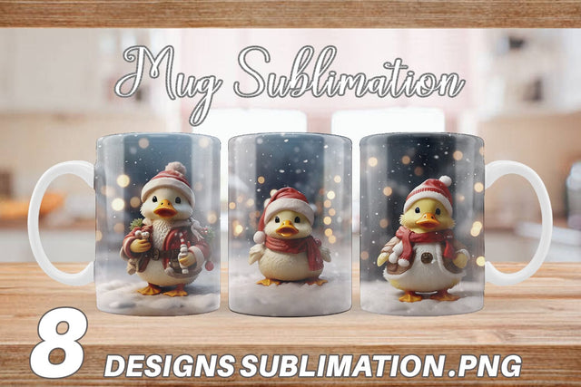 Mug Wrap Duck Christmas Sublimation artnoy 
