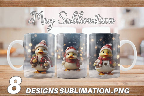 Mug Wrap Duck Christmas Sublimation artnoy 