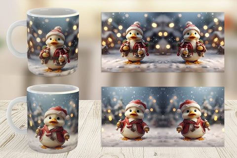 Mug Wrap Duck Christmas Sublimation artnoy 