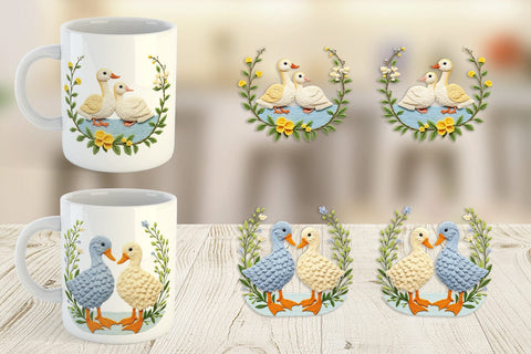 Mug Wrap Duck Embroidery Sublimation artnoy 