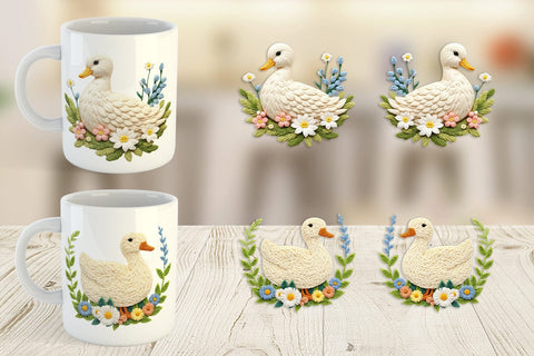 Mug Wrap Duck Embroidery Sublimation artnoy 
