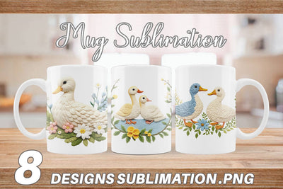 Mug Wrap Duck Embroidery Sublimation artnoy 