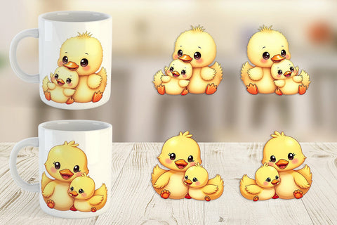 Mug Wrap Duck Mother's Day Sublimation artnoy 