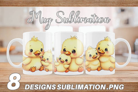 Mug Wrap Duck Mother's Day Sublimation artnoy 