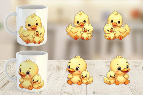 Mug Wrap Duck Mother's Day Sublimation artnoy 