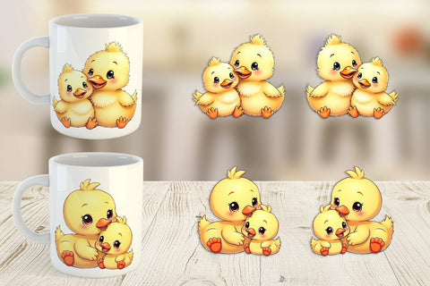 Mug Wrap Duck Mother's Day Sublimation artnoy 