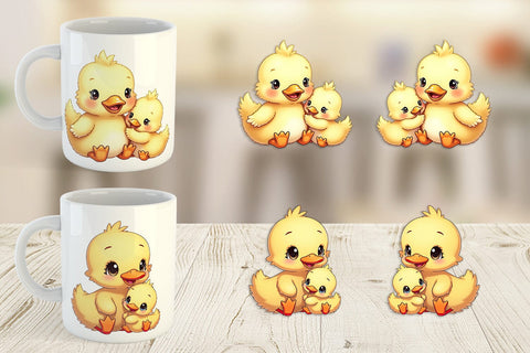 Mug Wrap Duck Mother's Day Sublimation artnoy 