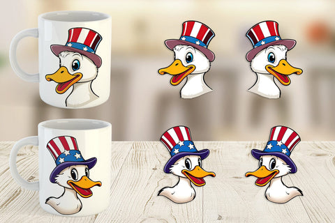 Mug Wrap Duck Patriotic Sublimation artnoy 