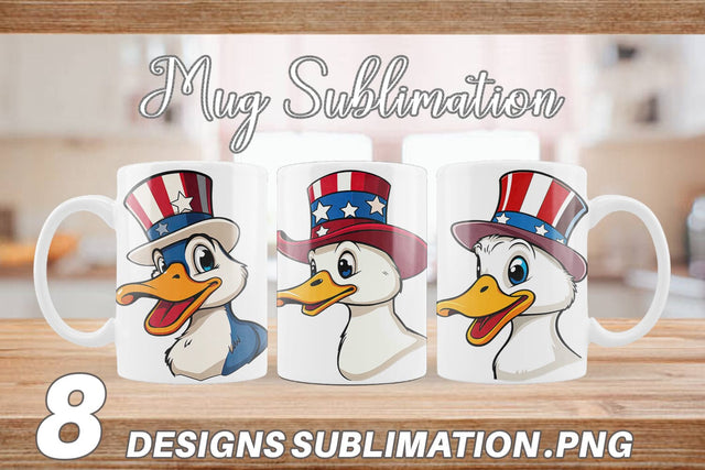 Mug Wrap Duck Patriotic Sublimation artnoy 