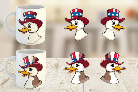 Mug Wrap Duck Patriotic Sublimation artnoy 