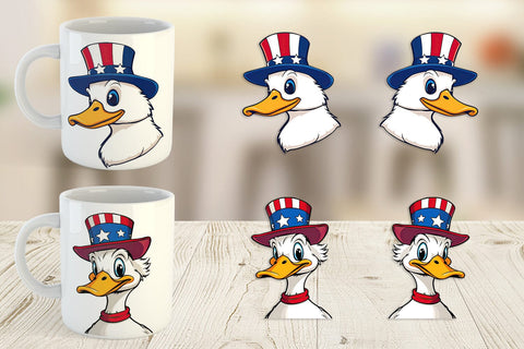 Mug Wrap Duck Patriotic Sublimation artnoy 