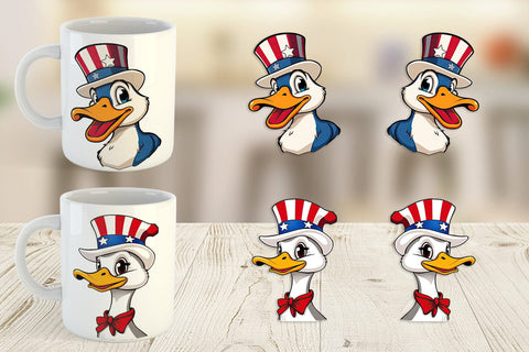Mug Wrap Duck Patriotic Sublimation artnoy 