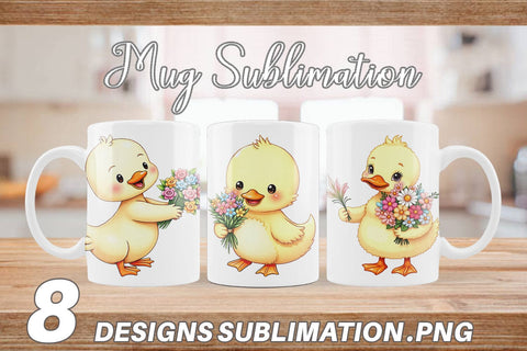 Mug Wrap Duck Spring Bouquet Sublimation artnoy 