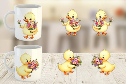 Mug Wrap Duck Spring Bouquet Sublimation artnoy 