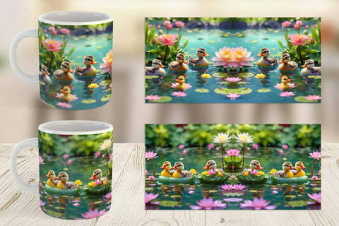 Mug Wrap Ducks Swimming Sublimation artnoy 