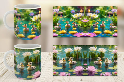 Mug Wrap Ducks Swimming Sublimation artnoy 
