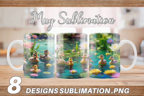 Mug Wrap Ducks Swimming Sublimation artnoy 