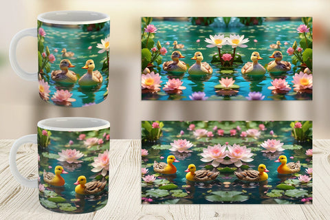 Mug Wrap Ducks Swimming Sublimation artnoy 