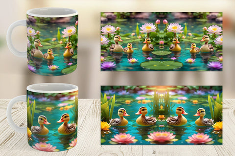 Mug Wrap Ducks Swimming Sublimation artnoy 