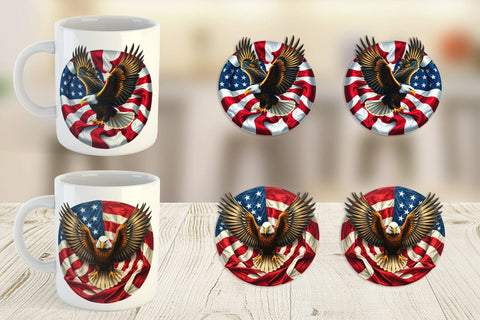 Mug Wrap Eagle 4th of July Sublimation artnoy 