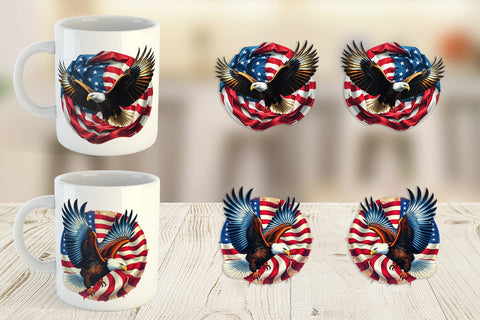 Mug Wrap Eagle 4th of July Sublimation artnoy 