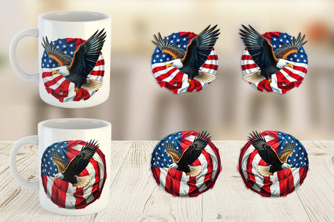 Mug Wrap Eagle 4th of July Sublimation artnoy 
