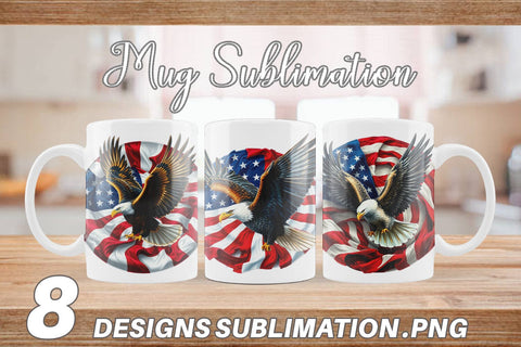 Mug Wrap Eagle 4th of July Sublimation artnoy 