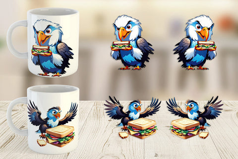 Mug wrap Eagle with Sandwich Sublimation artnoy 