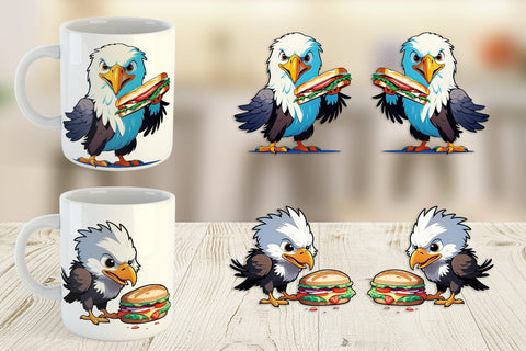 Mug wrap Eagle with Sandwich Sublimation artnoy 