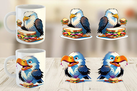 Mug wrap Eagle with Sandwich Sublimation artnoy 
