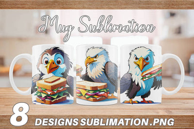 Mug wrap Eagle with Sandwich Sublimation artnoy 
