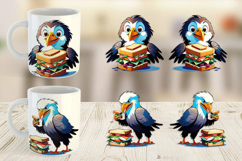 Mug wrap Eagle with Sandwich Sublimation artnoy 