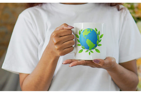 Mug Wrap Earth with Leaves Sublimation artnoy 