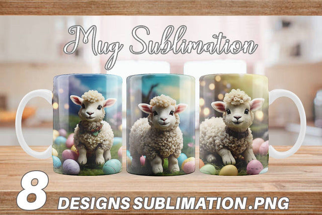 Mug Wrap Easter Baby Sheep Sublimation artnoy 