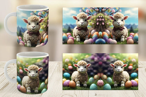 Mug Wrap Easter Baby Sheep Sublimation artnoy 