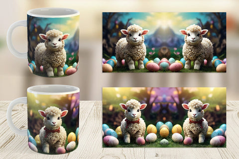 Mug Wrap Easter Baby Sheep Sublimation artnoy 