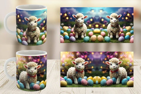 Mug Wrap Easter Baby Sheep Sublimation artnoy 