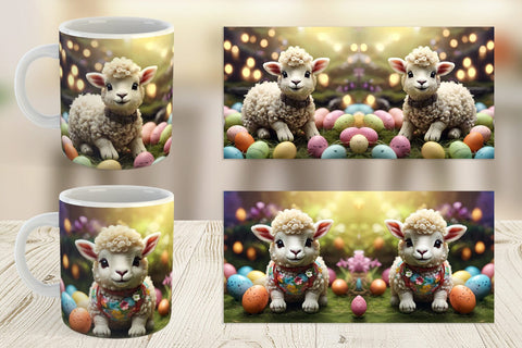 Mug Wrap Easter Baby Sheep Sublimation artnoy 