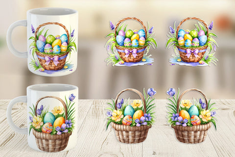 Mug Wrap Easter Basket Sublimation artnoy 