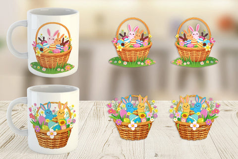 Mug Wrap Easter Basket Sublimation artnoy 