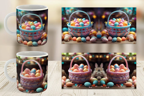Mug Wrap Easter Basket with Eggs Sublimation artnoy 