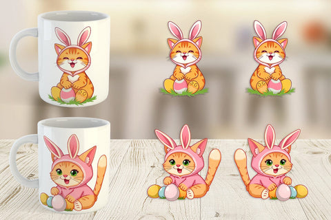 Mug Wrap Easter Cat Sublimation artnoy 