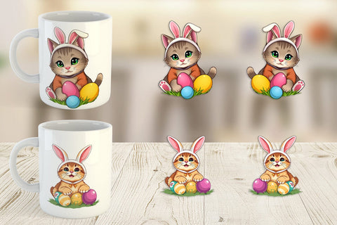 Mug Wrap Easter Cat Sublimation artnoy 
