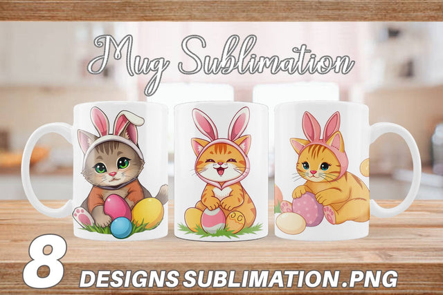 Mug Wrap Easter Cat Sublimation artnoy 