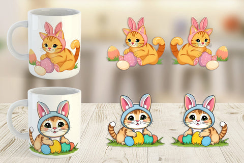 Mug Wrap Easter Cat Sublimation artnoy 