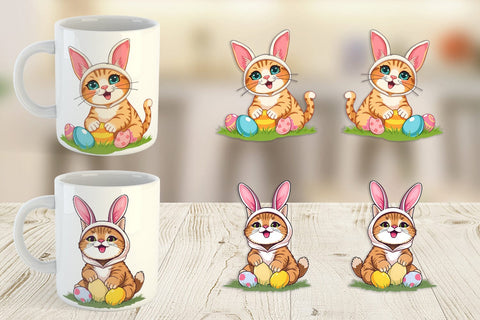 Mug Wrap Easter Cat Sublimation artnoy 