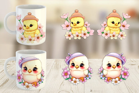 Mug Wrap Easter Chick Sublimation artnoy 