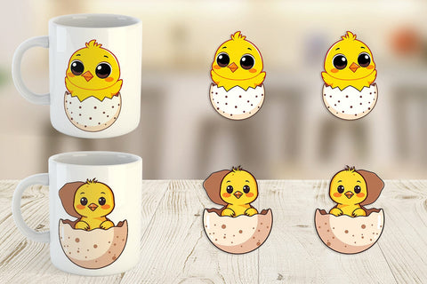 Mug Wrap Easter Chick Sublimation artnoy 